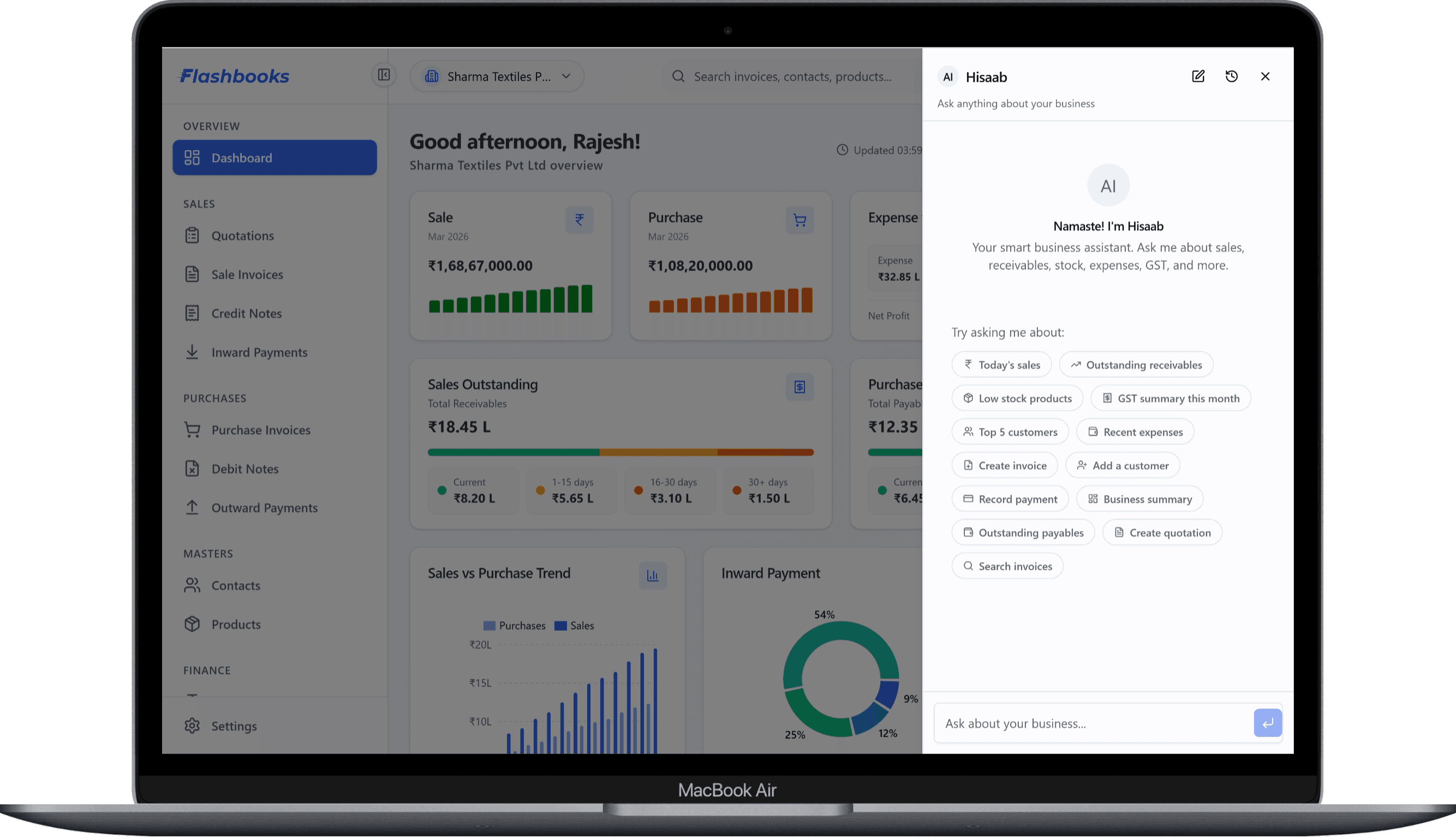 FlashBooks desktop dashboard preview 2 on MacBook